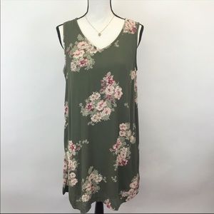 Maurice’s olive floral sleeveless  V neck dress size XS